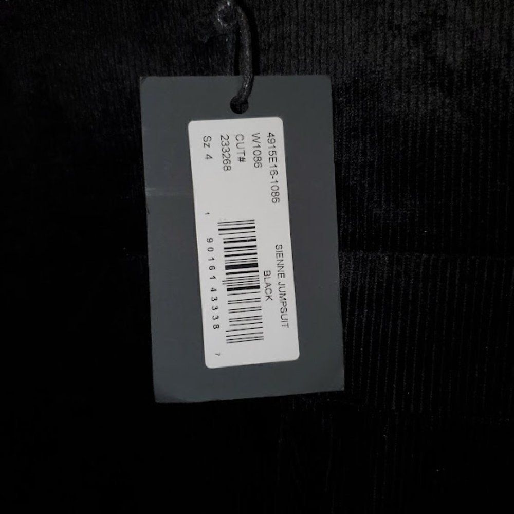 PAIGE Sienne Women's Black Velvet Corduroy Jumpsuit Size 4 - Picture 13 of 15